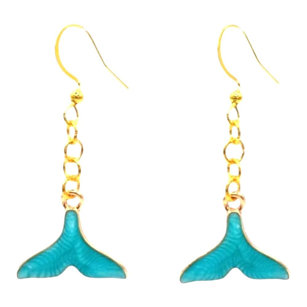 Mermaid Tail Earrings Fashion Jewelry Dangle Ocean Nautical Vacation Beach